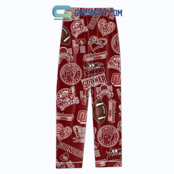 Oklahoma Sooners Let’s Go Sooners Polyester Pajamas Set Red Version