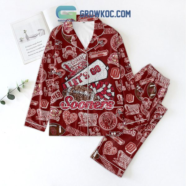 Oklahoma Sooners Let’s Go Sooners Polyester Pajamas Set Red Version