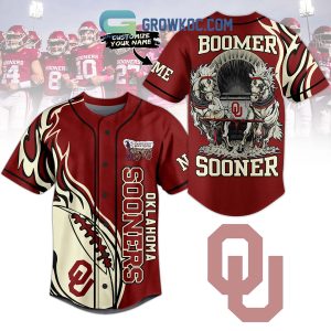 Oklahoma Sooners Schooner Personalized Baseball Jersey