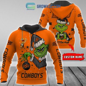 Oklahoma State Cowboys Grinch Christmas Personalized NCAA Hoodie Shirts