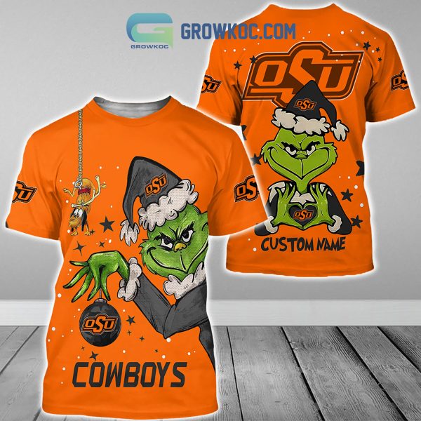 Oklahoma State Cowboys Grinch Christmas Personalized NCAA Hoodie Shirts