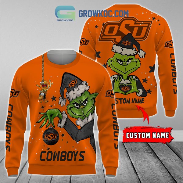 Oklahoma State Cowboys Grinch Christmas Personalized NCAA Hoodie Shirts