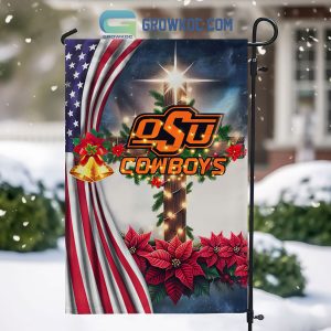 Oklahoma State Cowboys NCAA Jesus Christmas House Garden Flags
