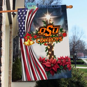 Oklahoma State Cowboys NCAA Jesus Christmas House Garden Flags
