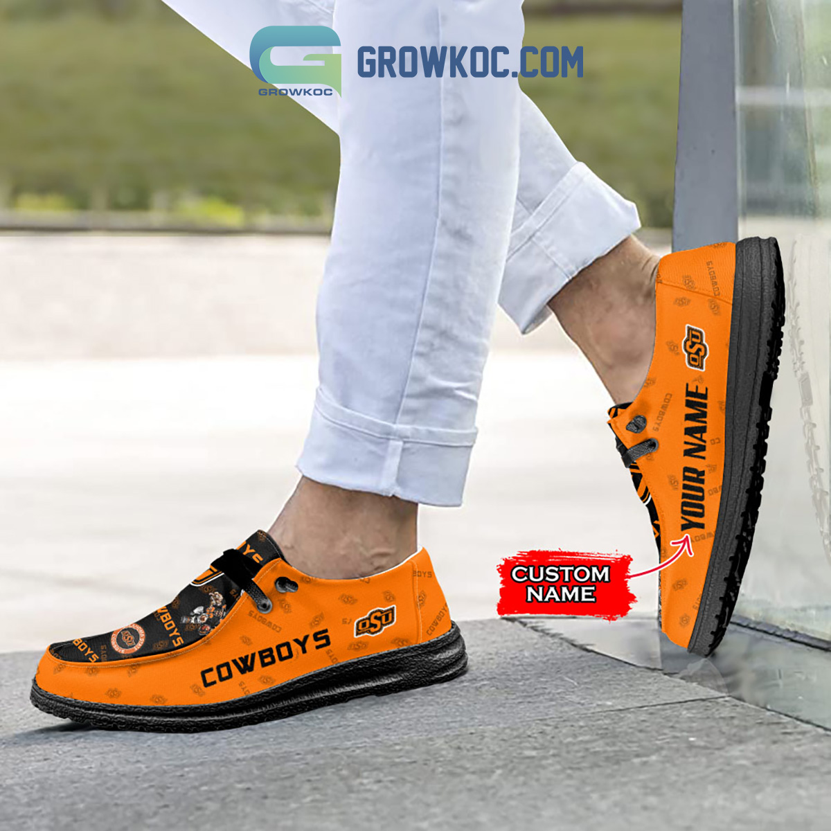 Oklahoma State Cowboys Supporters Gift Merry Christmas Custom Name Hey Dude Shoes