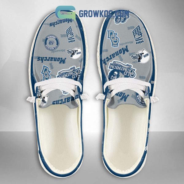 Old Dominion Monarchs Supporters Gift Merry Christmas Custom Name Hey Dude Shoes