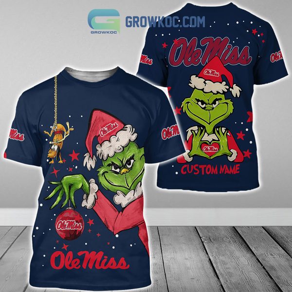 Ole Miss Rebels Grinch Christmas Personalized NCAA Hoodie Shirts