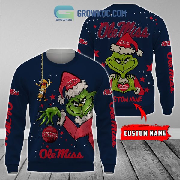 Ole Miss Rebels Grinch Christmas Personalized NCAA Hoodie Shirts