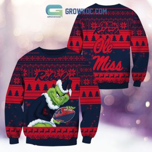 Ole Miss Rebels Grinch NCAA Christmas Ugly Sweater