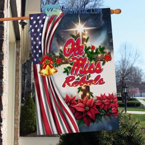 Ole Miss Rebels NCAA Jesus Christmas House Garden Flags