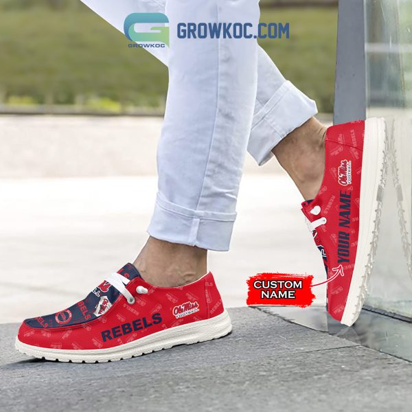 Ole Miss Rebels Supporters Gift Merry Christmas Custom Name Hey Dude Shoes