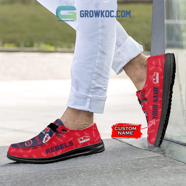 Ole Miss Rebels Supporters Gift Merry Christmas Custom Name Hey Dude Shoes