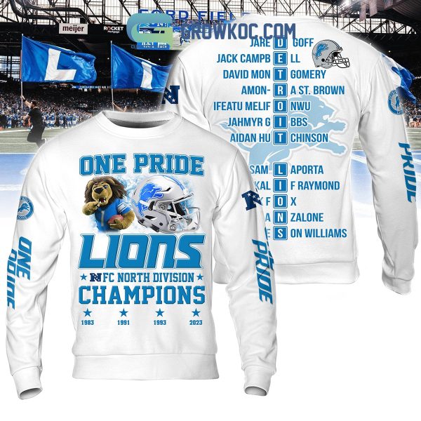 One Pride Detroit Lions NFC Champions 2023 White Hoodie T Shirt