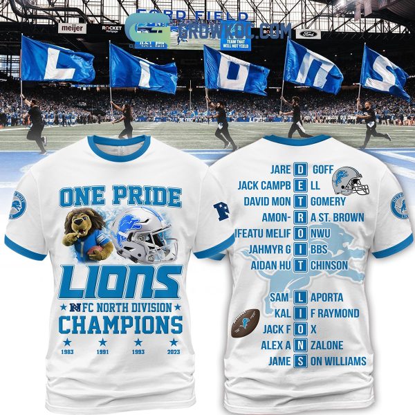 One Pride Detroit Lions NFC Champions 2023 White Hoodie T Shirt