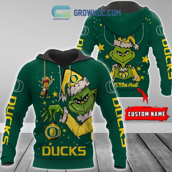 Oregon Ducks Grinch Christmas Personalized NCAA Hoodie Shirts