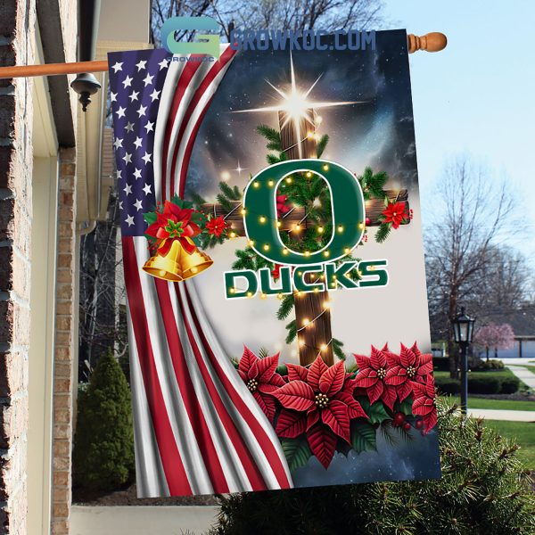 Oregon Ducks NCAA Jesus Christmas House Garden Flags