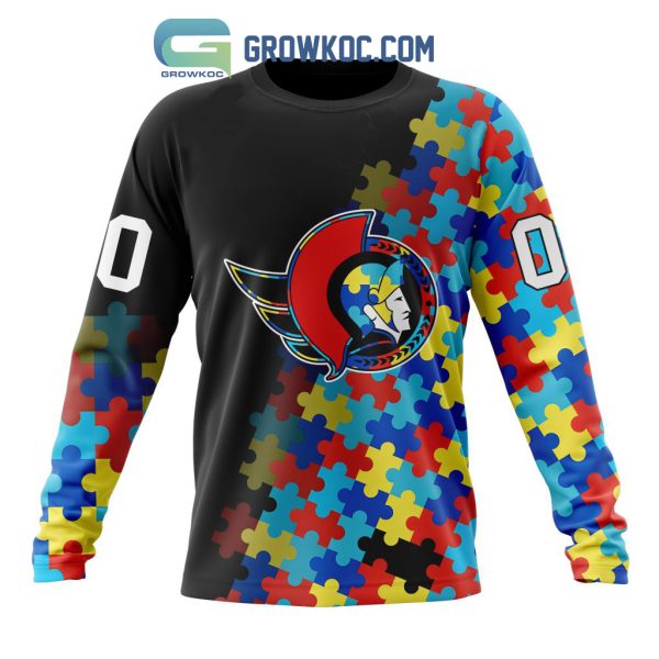 Ottawa Senators Puzzle Design Autism Awareness Personalized Hoodie Shirts