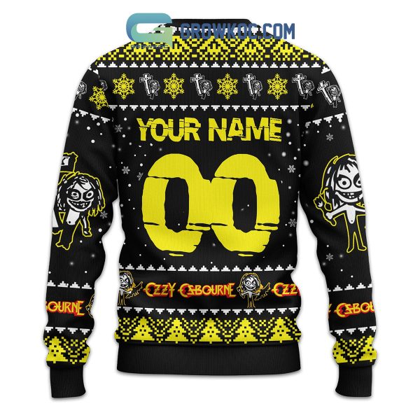Ozzy Osbourne Crazy Train Personalized Christmas Ugly Sweater