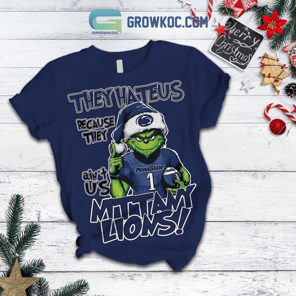 Penn State Nittany Lions Grinch Hate Us Christmas Fleece Pajamas Set