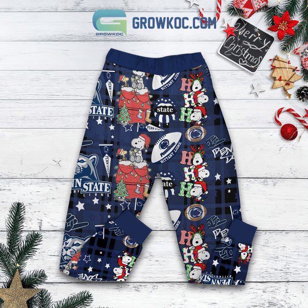 Penn State Nittany Lions Grinch Hate Us Christmas Fleece Pajamas Set