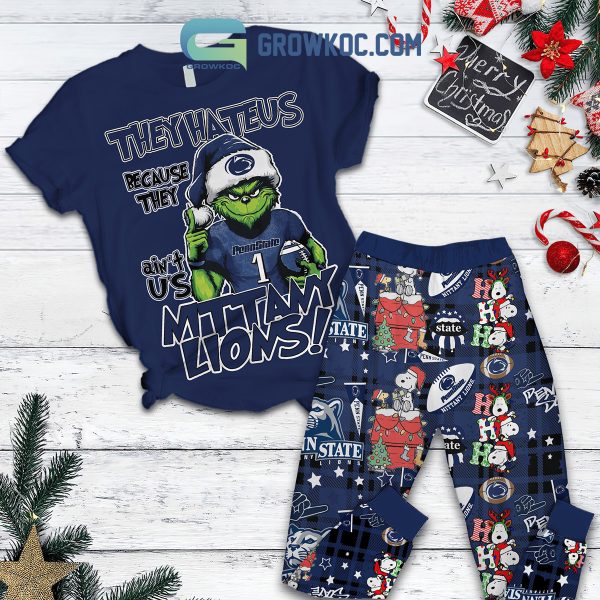 Penn State Nittany Lions Grinch Hate Us Christmas Fleece Pajamas Set