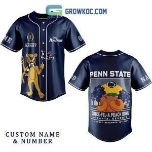 Penn State Nittany Lions Chick-fil-APeach Bowl Personalized Baseball Jersey Navy