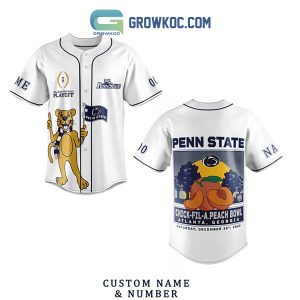 Penn State Nittany Lions Chick-fil-APeach Bowl Personalized Baseball Jersey White