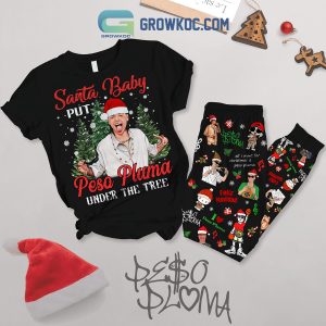 Peso Pluma Under The Tree Santa Baby Christmas Fleece Pajamas Set