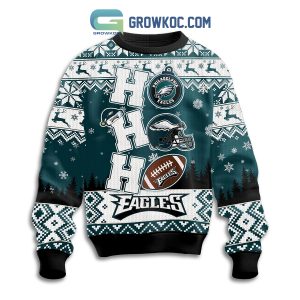 Philadelphia Eagles Ho Ho Ho Personalized Christmas Ugly Sweater