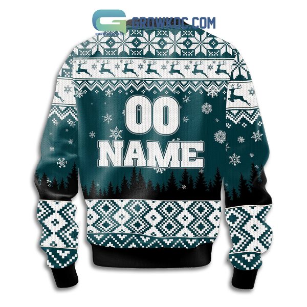 Philadelphia Eagles Ho Ho Ho Personalized Christmas Ugly Sweater