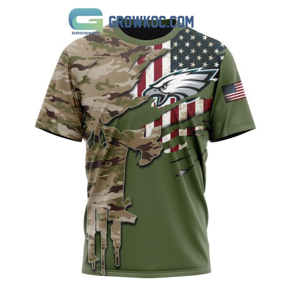 Philadelphia Eagles Personalized Veterans Camo Hoodie Shirt