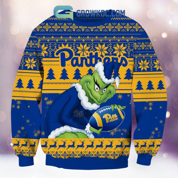 Pittsburgh Panthers Grinch NCAA Christmas Ugly Sweater