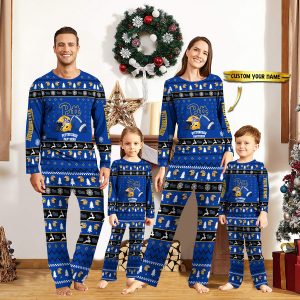 Pittsburgh Panthers NCAA Team Christmas Personalized Long Sleeve Pajamas Set