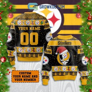 Pittsburgh Steelers Grateful Dead Personalized Christmas Ugly Sweater