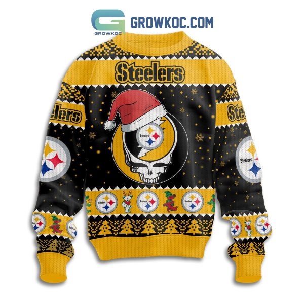 Pittsburgh Steelers Grateful Dead Personalized Christmas Ugly Sweater