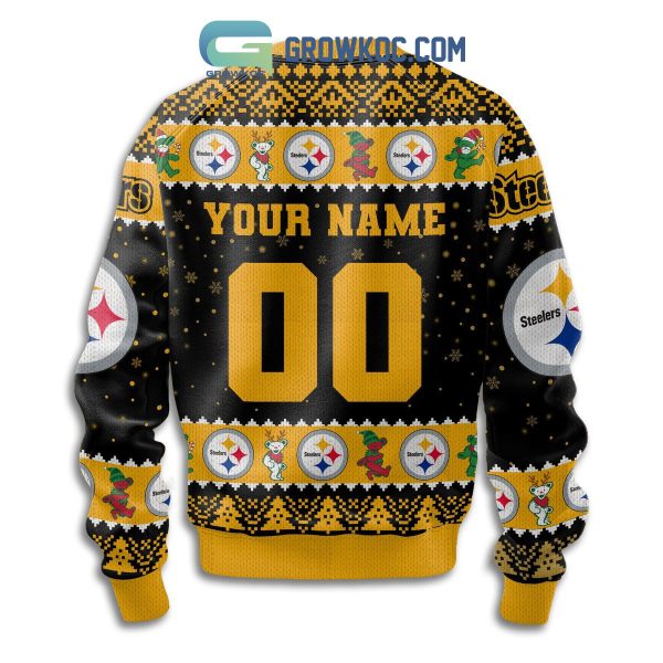 Pittsburgh Steelers Grateful Dead Personalized Christmas Ugly Sweater