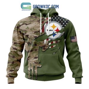 Pittsburgh Steelers Personalized Veterans Camo Hoodie Shirt
