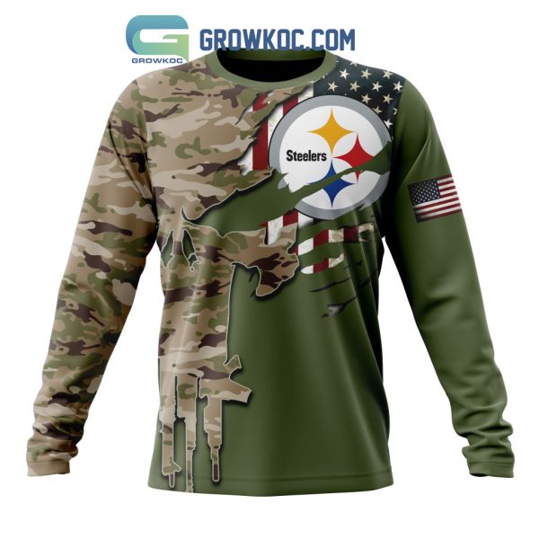 Pittsburgh Steelers Personalized Veterans Camo Hoodie Shirt