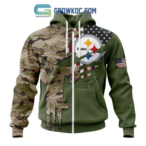 Pittsburgh Steelers Personalized Veterans Camo Hoodie Shirt