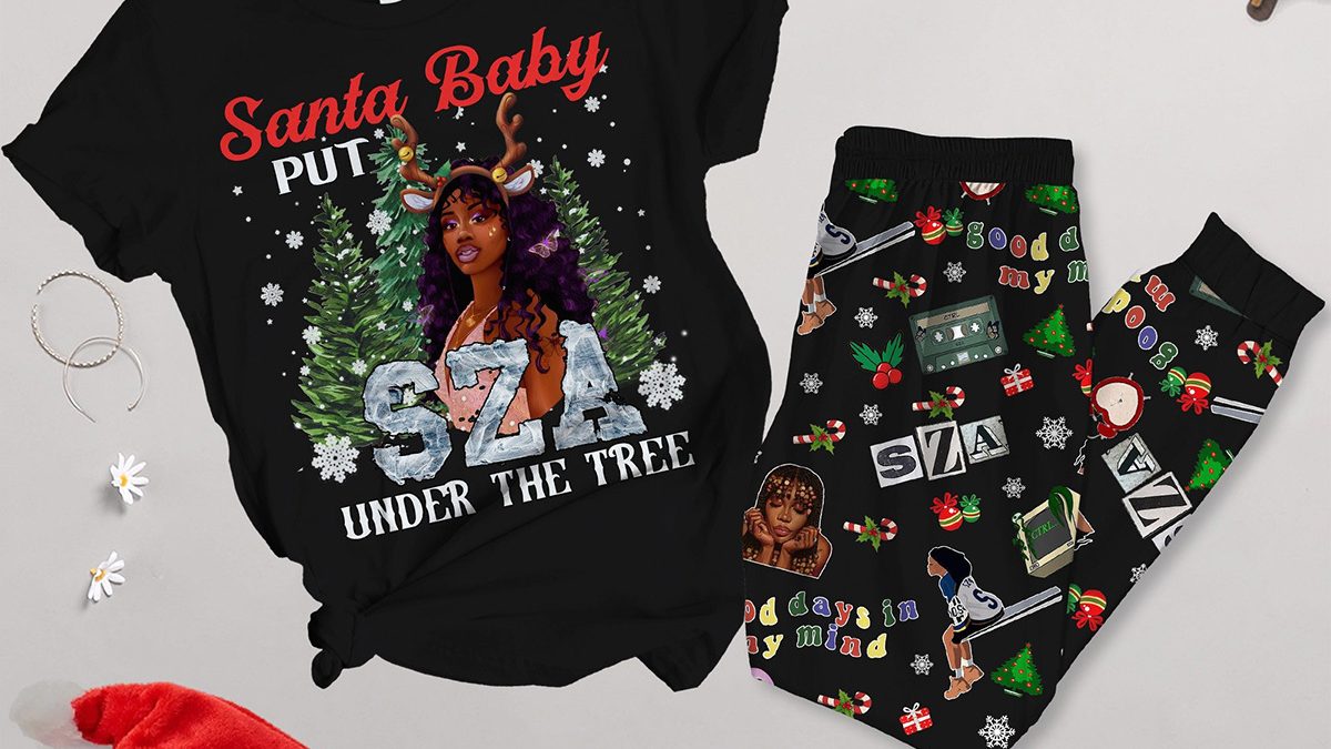 SZA Under The Tree Santa Baby Christmas Fleece Pajamas Set Growkoc