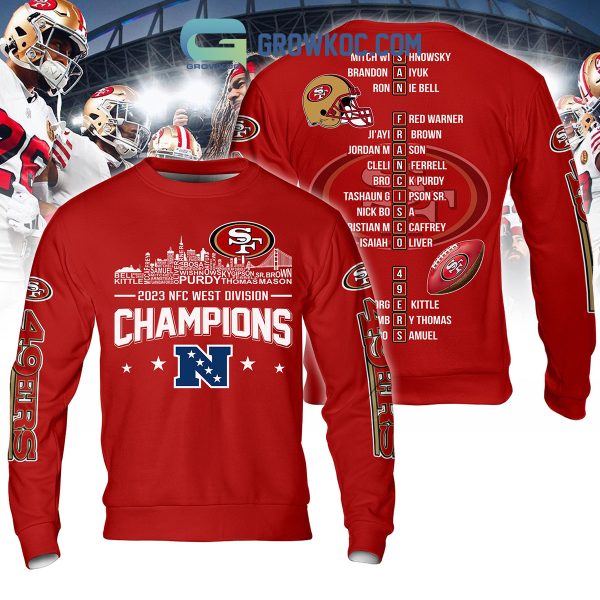 San Francisco 49ers 2023 Player Name NFC West Divison Champions Hoodie Shirts