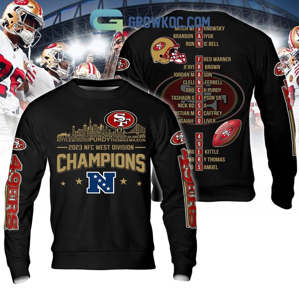 San Francisco 49ers 2023 Player Name NFC West Divison Champions Hoodie Shirts