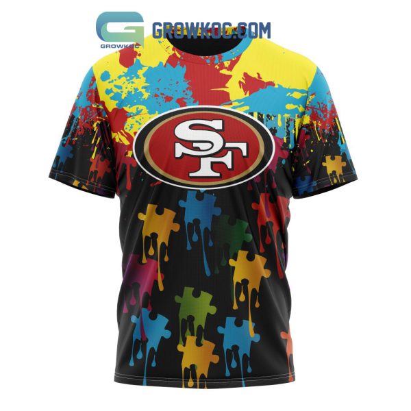 San Francisco 49ers Personalized Autism Awareness Puzzle Painting Hoodie Shirts