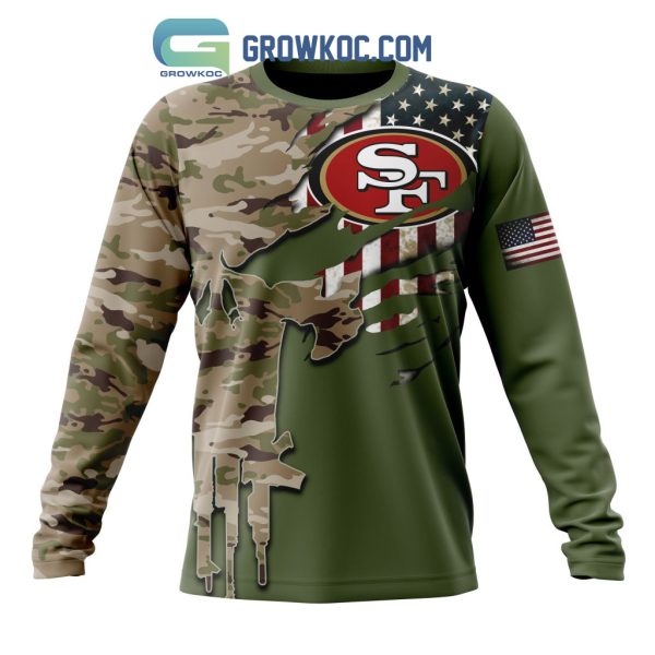 San Francisco 49ers Personalized Veterans Camo Hoodie Shirt