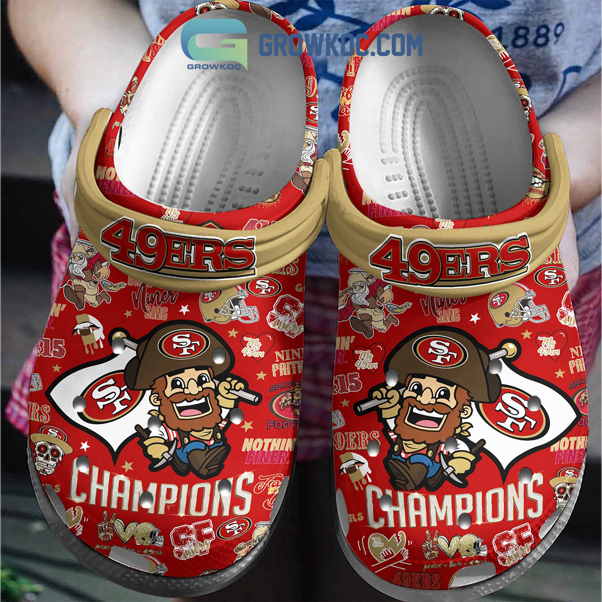 San Francisco 49ers Sourdough Sam Champions Crocs Clogs