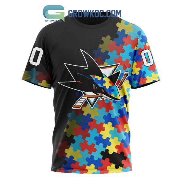 San Jose Sharks Puzzle Design Autism Awareness Personalized Hoodie Shirts