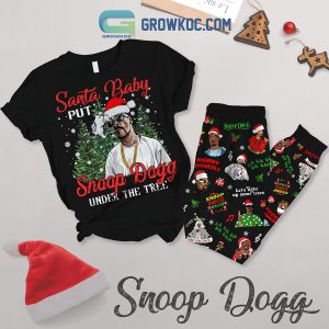 Snoop Dogg Under The Tree Santa Baby Christmas Fleece Pajamas Set