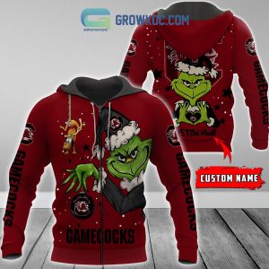 South Carolina Gamecocks Grinch Christmas Personalized NCAA Hoodie Shirts