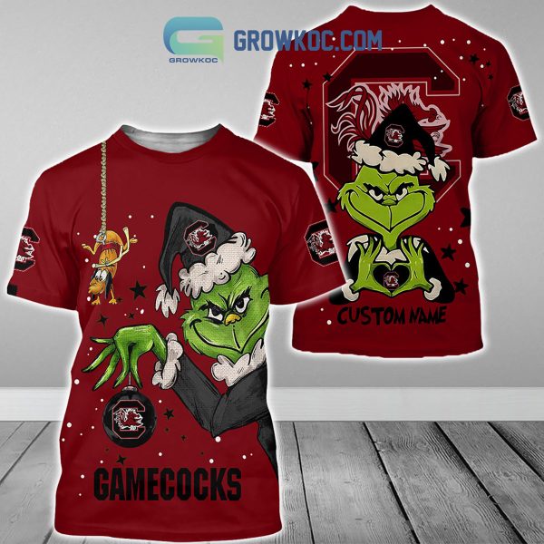 South Carolina Gamecocks Grinch Christmas Personalized NCAA Hoodie Shirts