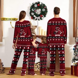 South Carolina Gamecocks NCAA Team Christmas Personalized Long Sleeve Pajamas Set